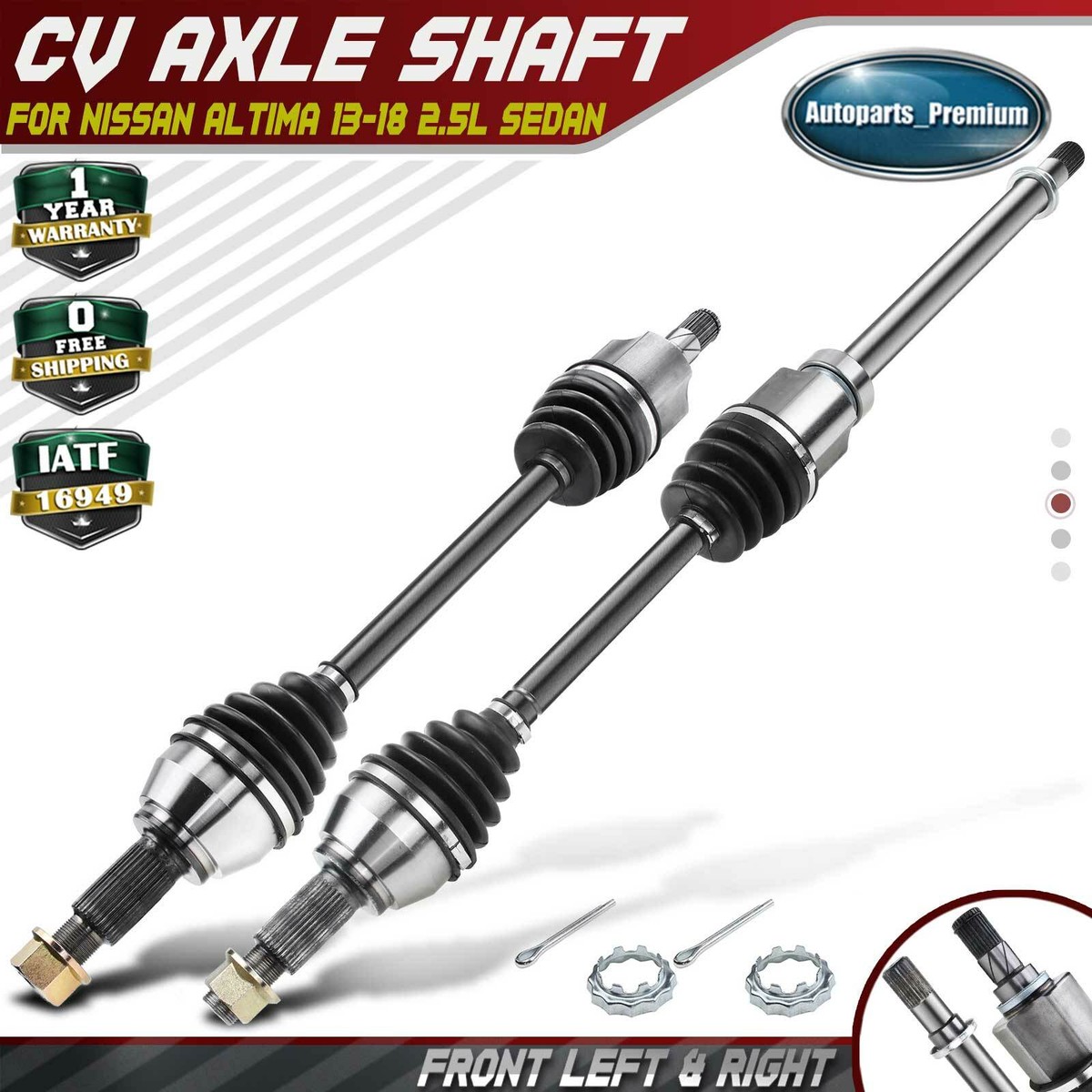 asamama꙳★*゜ 2x Front Left & Right CV Axle Assembly for Nissan Altima