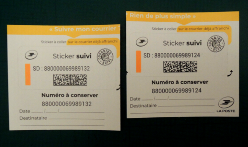 LOT 2 x Sticker  Suivi  Envoi Enveloppe Lettre Courrier France La Poste Officiel - Photo 1/1