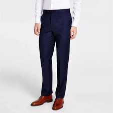 Michael Kors Mens Classic fit Dress Pants 34W 32L Wool Blend Navy Blue Stretch