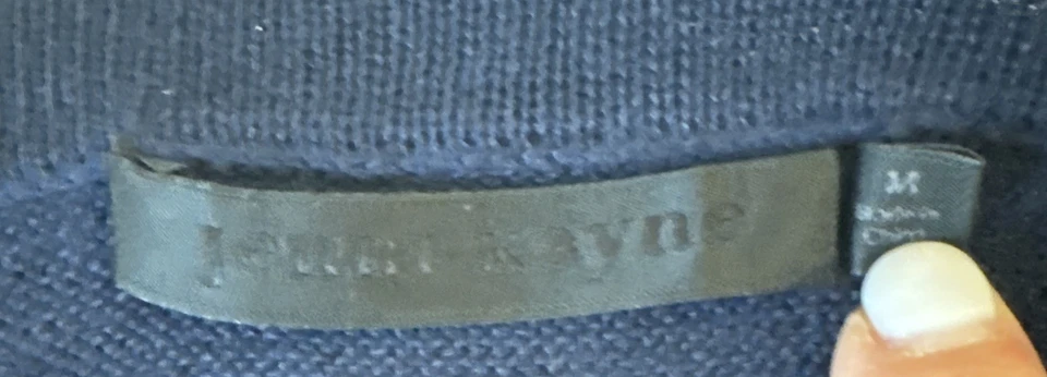 Vestido Suéter Jenni Kayne Talla M Lana Azul Marino Manga Corta Hasta la Rodilla Foto 4 de 4