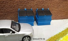 lot 2 bennes à ordures de garage , conteneurs à déchets ,  1/43  décor  diorama