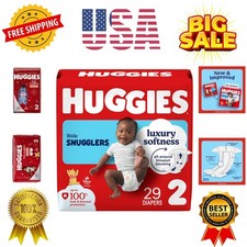 Huggies Size 2 Diapers, Little Snugglers Baby Diapers, Size 2 12-18 lbs, 29 C...