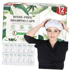 Shampoo Caps No Rinse Waterless Shampoo Caps for Bedridden Patients and 12 Pack