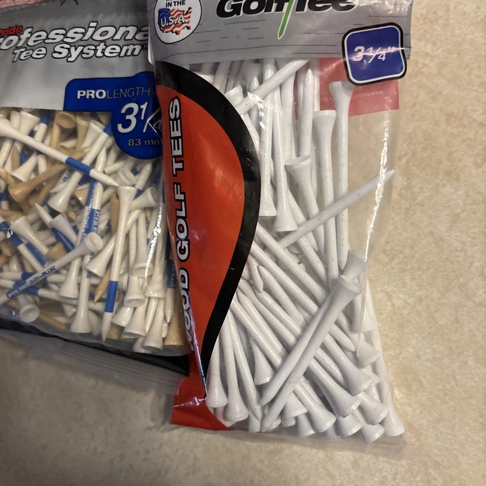 2 Packs Wood Golf Tees And 3 Volvik Black Vivid Golf Balls ￼ - Image 3 of 4