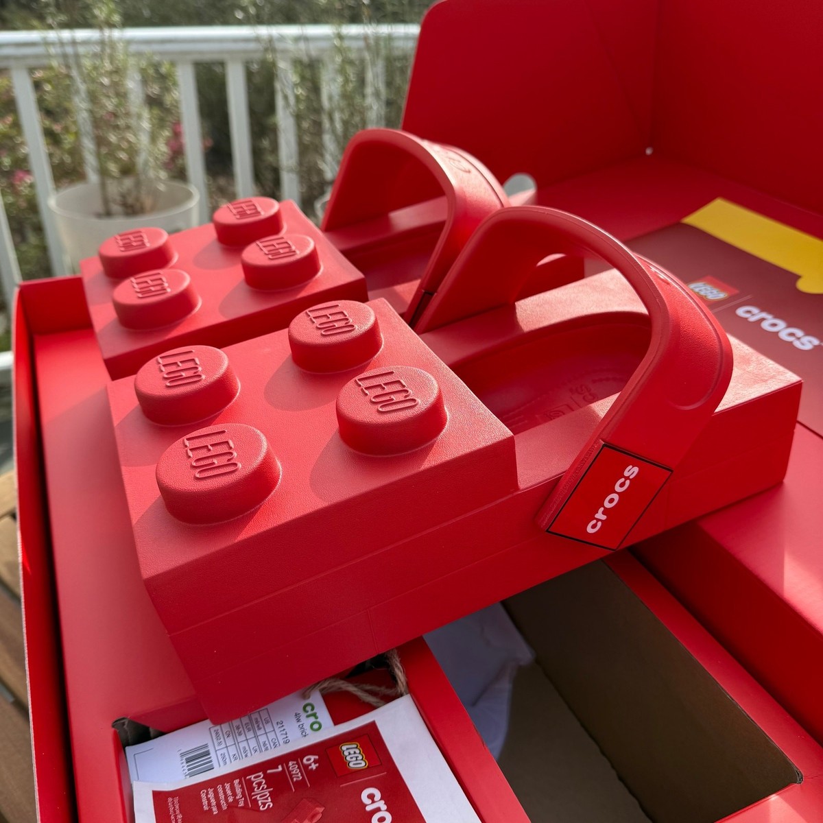 LEGO x Crocs Red Clog Slide Sandals M6 W8 NEW Limited 