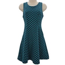 Urban Outfitters Cooperative Womans XS Geometric Mini Skater Dress Green Navy