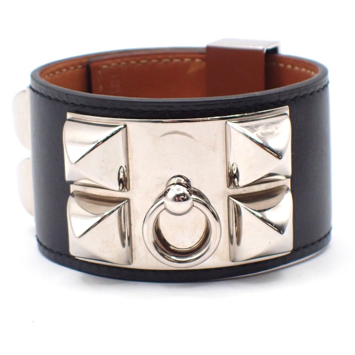 Hermes Collier De Chien Bracelet Leather Black Leather Bracelet Jewelry (Pre-Owned)