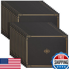 24-Pack Black Certificate Holders with Elegant Gold Foil Design for Letter-Size