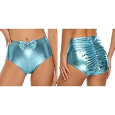Women Shorts Detail Dancewear Shiny Hot Pants Casual Iridescent Dance Metallic