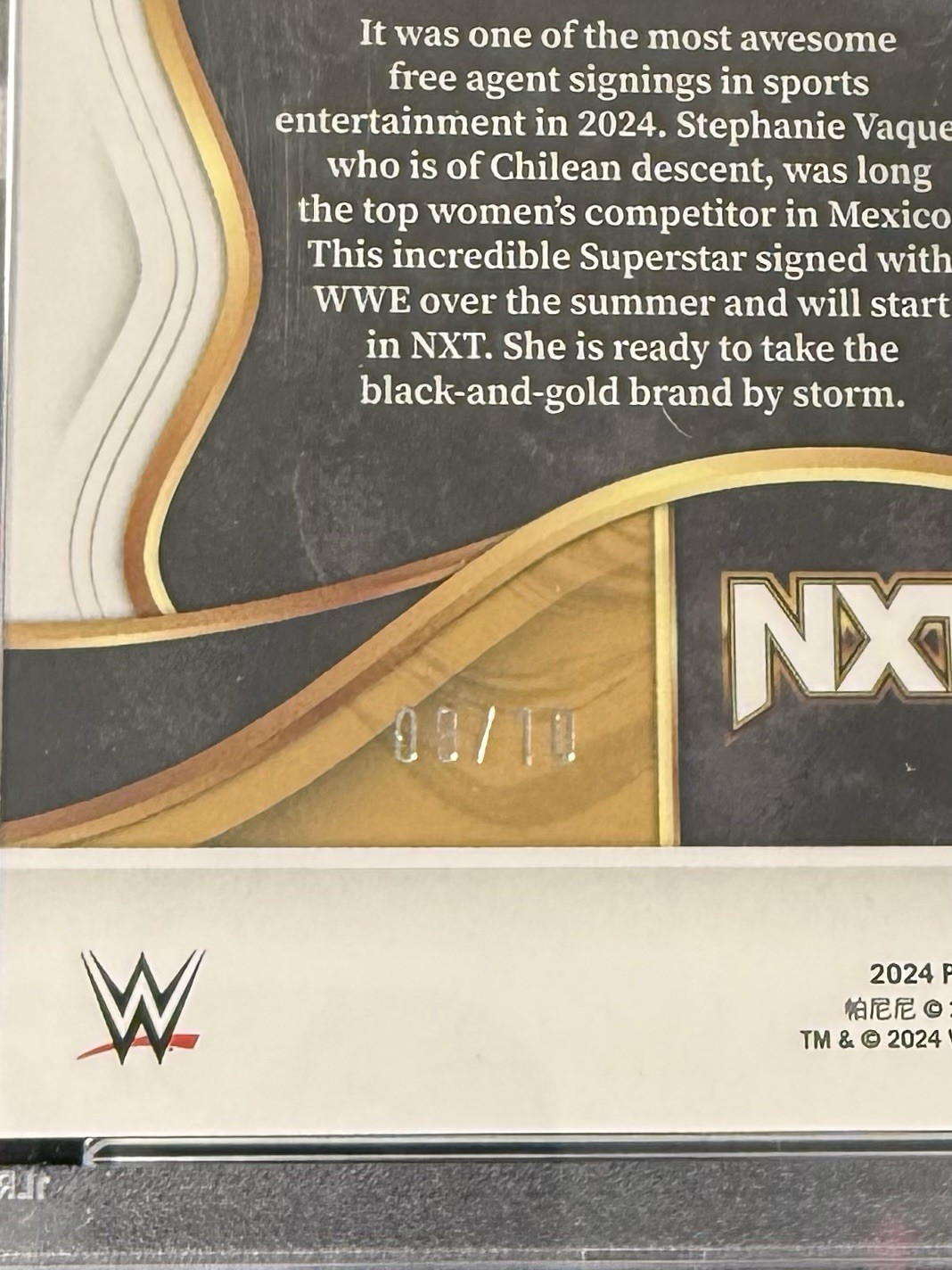 2024 Panini Select WWE Stephanie Vaquer Rookie Gold Flash /10 RC Ringside PSA 10 view 3