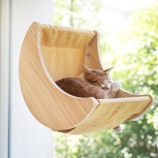 HAPYKITYS Window Cat Bed Moon Perches, Mounted with Strong Suction Cups Cat W...