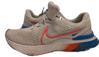 Nike React Infinity Run Flyknit Gray Red Blue Mens 9.5 Running Shoes DV2178-001