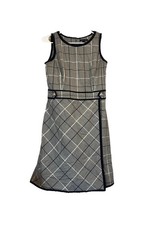 Tommy Hilfiger Plaid Dress Womens sz 4 Office Career Academia Preppy Navy & Gray