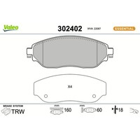 Valeo 302402 Bremsbelagsatz FüR Opel Renault Fiat Vivaro Trafic Talento X82 Jg