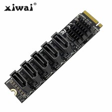 Xiwai NGFF NVME M-key PCI Express Adapter Converter to SATA 3.0 6gbps 5 Ports