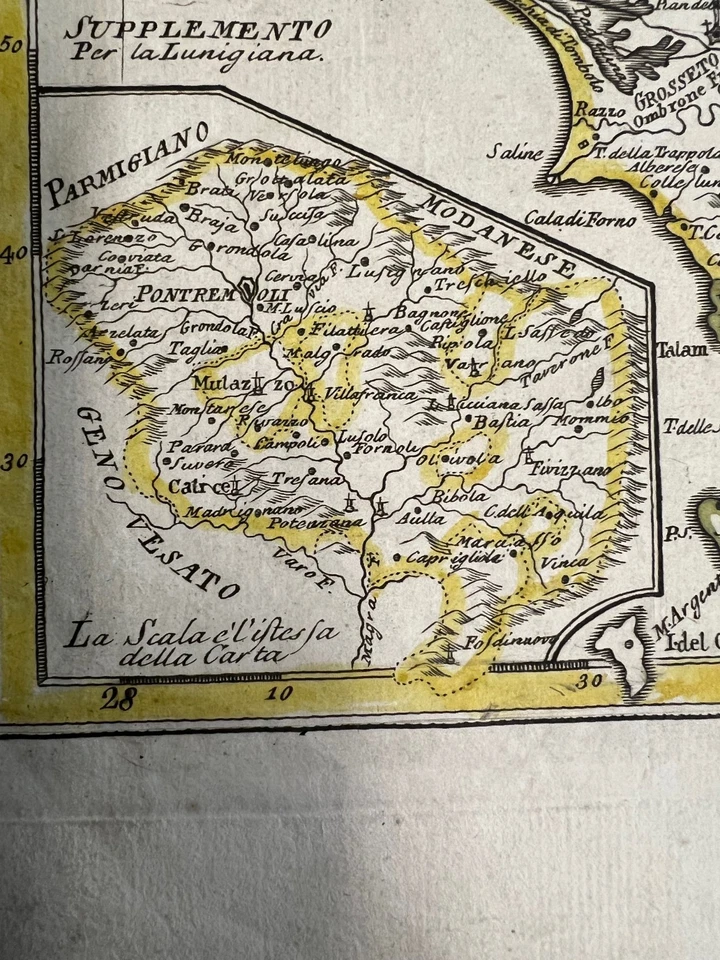 TOSCANA STAMPA ANTICA MAPPA TOSCANA CARLI PAZZINI 1788 - Immagine 3 di 4