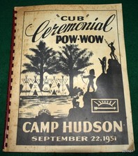 BOY SCOUT - 1951 BOOKLET - CUB CEREMONIAL POW-WOW - CAMP HUDSON