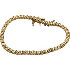 14k Yellow Gold VS Round Diamond S-Link Tennis Bracelet 2.0CT