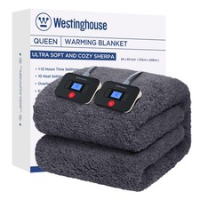 Westinghouse Electric Blanket with 10 Heat Settings, Auto-Off, Queen, 84" x 90"