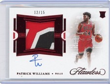 2020-21 Panini Flawless Ruby Rookie Patch Autograph #FPA-PAT Patrick Williams 15