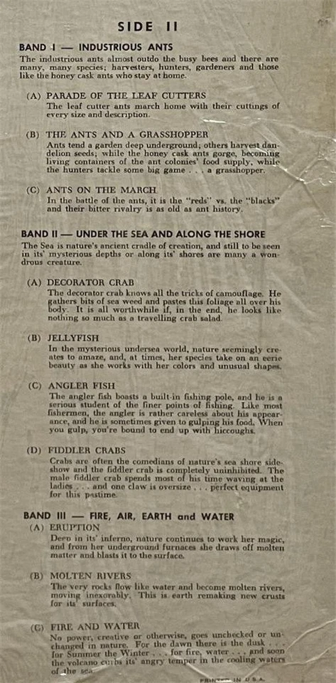 Secrets of Life OST (Paul J. Smith) LP Disneyland STEREO - Image 4 of 4