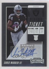 2018 Panini Contenders Playoff Ticket 49/49 Chris Warren III #267 Auto x5u