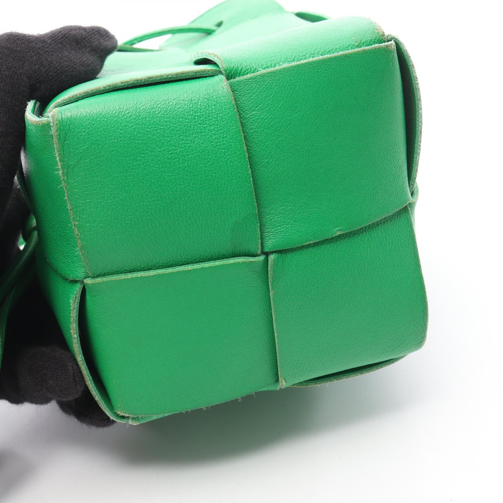 Bottega Veneta Cassette Mini Crossbody Shoulder Bag Leather Women'S Green 680217 thumbnail 8