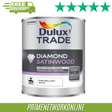 Dulux Trade Diamond Satinwood - Pure Brilliant White 1L 100% GENUINE NEW ⭐⭐⭐⭐⭐