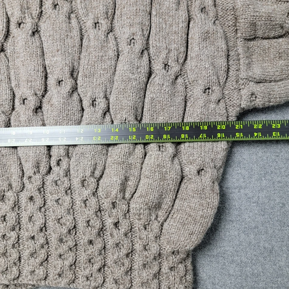 Lands' End женский свитер M коричневый кабель трикотажа 100% шерсти сделано в Англии - Изображение 4 из 4