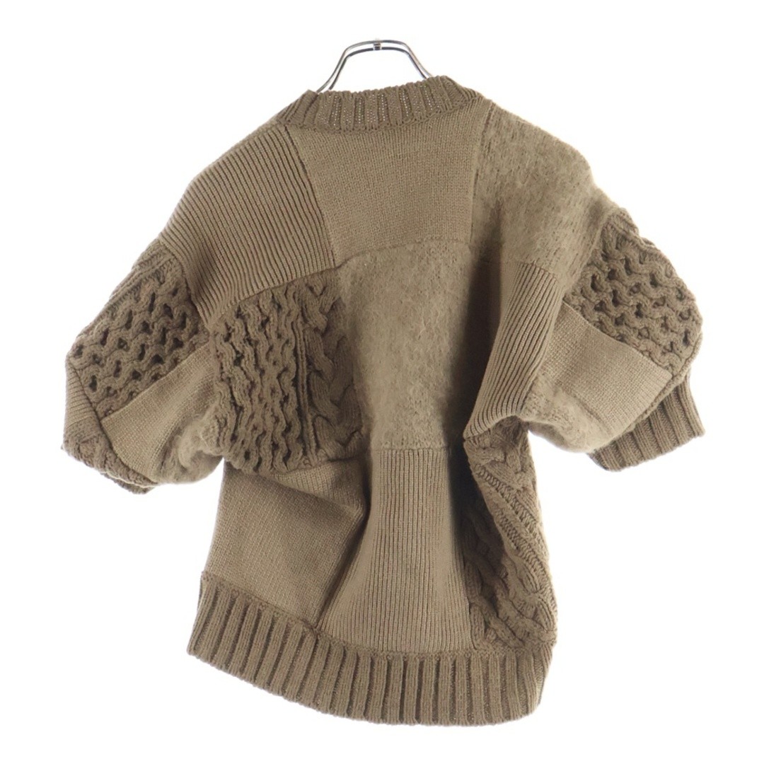 Sacai 24AW Patchwork Knit Pullover Wool Puff Slee… - image 2