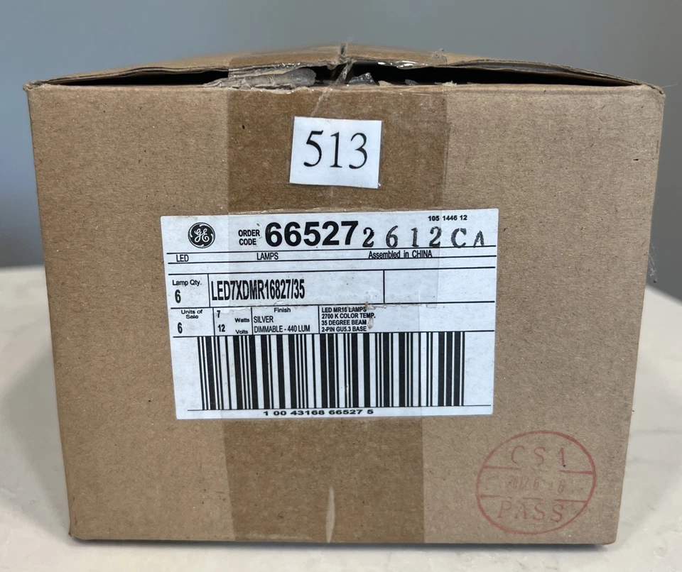 GE LED Dimmable Bulb 7Watt-MR16 2700K 35°Flood light 440 lumens 12vAC/DC Lot (6) - Image 3 of 4