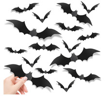 140 Pcs Halloween Bat Wall Decals Scary Stickers Waterproof Indoor Party Decor