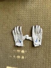 Size Large Nike White/Blue Kentucky College Football Gloves