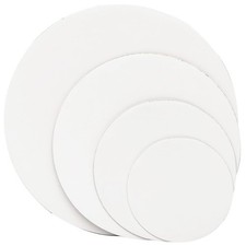 32x Tavolette per Torte Rotonde - Base per Cartoncino Bianco 6/8/10/12' - 4 Misure, 8 Pezzi Ciascuna