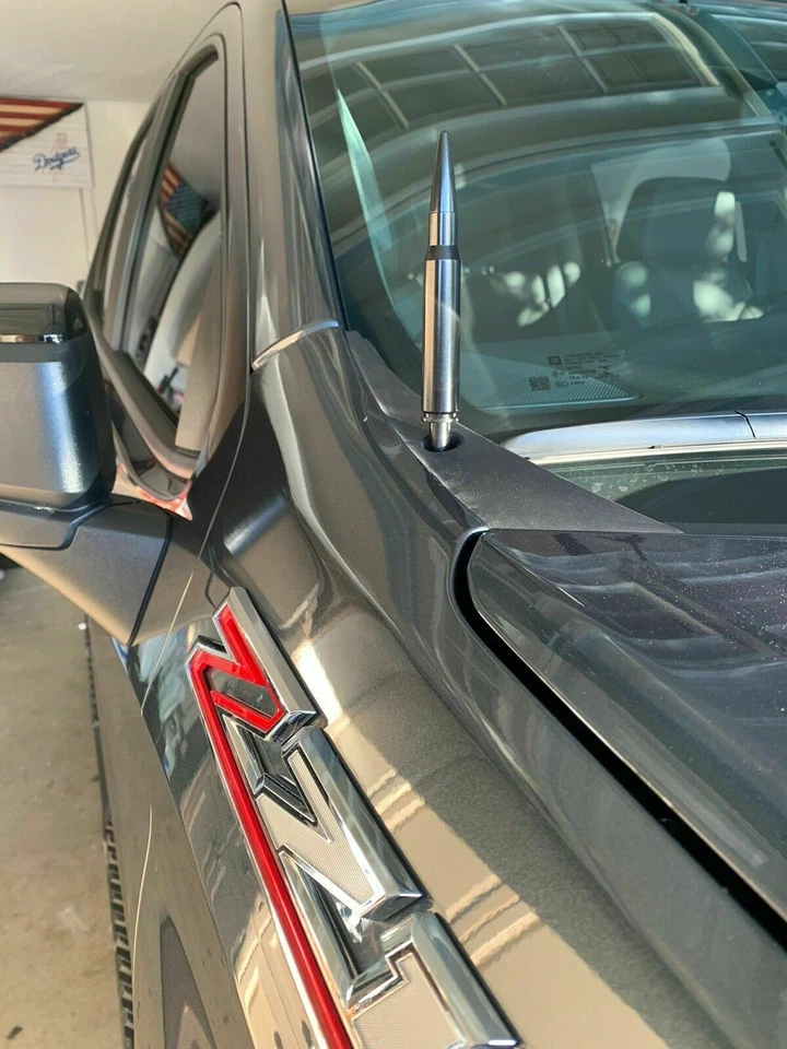 1x ANTENA CORTA CALIBRE 50 BALA ALUMINIO NEGRO para COCHE 2010-2016 Ford F-350 Foto 2 de 4