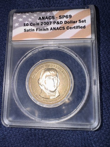 2 coin lot - 2007-D Satin finish Jeff ANACS SP69 And 2012-D Cleveland SP67
