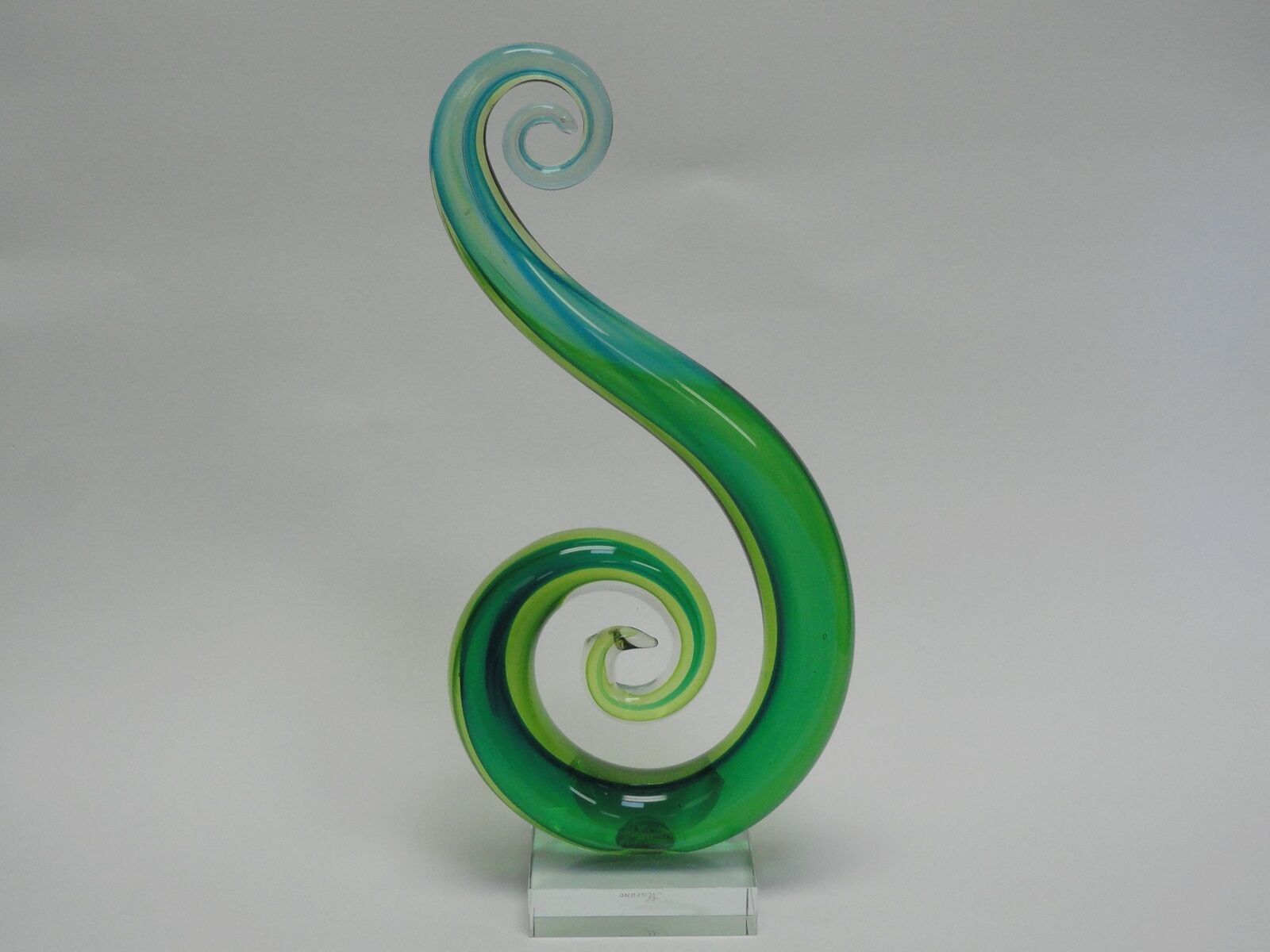 70's CHIC LARGE MURANO ART GLASS ABSTRACT FREE FORM SWIRL ~ 12