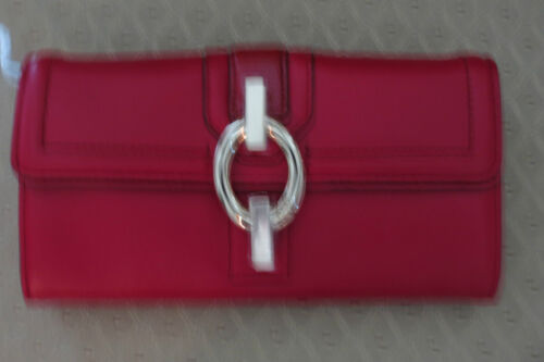 Diane von Furstenberg Sutra Flap Continental Red Leather Wallet – NWT - $195 - Afbeelding 1 van 5