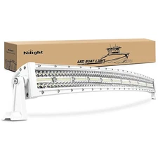 Nilight Marine LED Light Bar 42Inch Curved White Spot Flood Combo Light