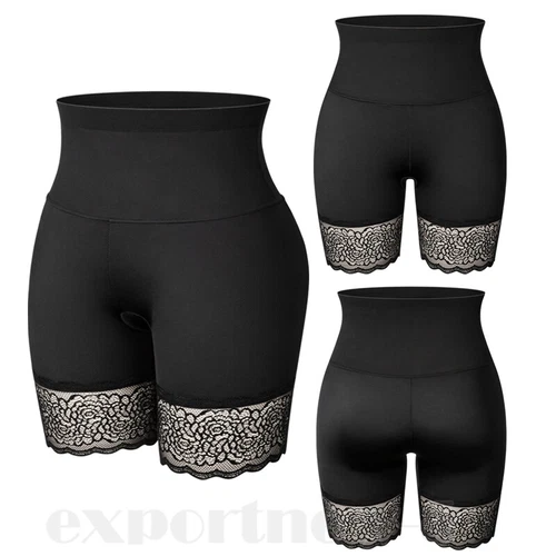 Women's High Waist Half Slip Shorts With Lace Trim Shapewear for Under Dresses - Picture 16 of 34