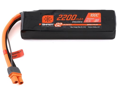 Spektrum RC 3S Smart G2 LiPo 100C Battery Pack 11.1V 2200mAh w/ IC3 Connector - Picture 2 of 3
