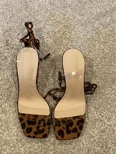 Women Leopard High Heels Fashion Cross Strappy Sexy Pumps Stiletto Party Shoes