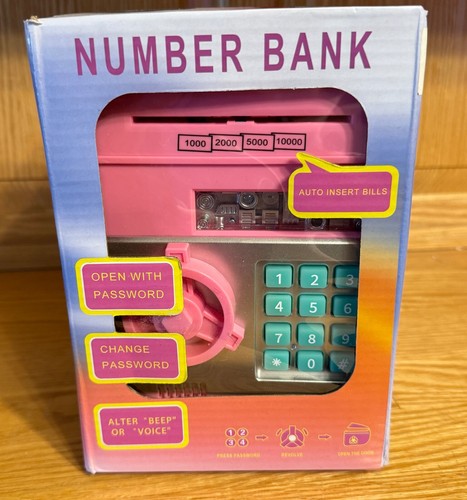 Electronic Piggy Bank ATM Password Money Coin Safe Saving Box For Kids US - 第 1/9 張圖片