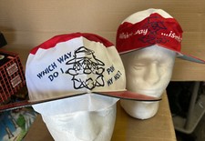 x2 painters cap vintage 1980s dual bill "which way do I point my nose"