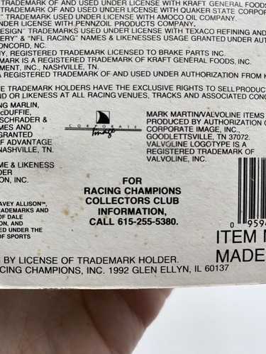 Racing Champions #1 Jeff Gordon Baby Ruth Racing 1:64 Die Cast 1991 Neu in OVP - Bild 5 von 6