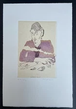 Tullio Pericoli acquaforte acquatinta VIRGINIA WOOLF   XX/XL  firmata come nuovo