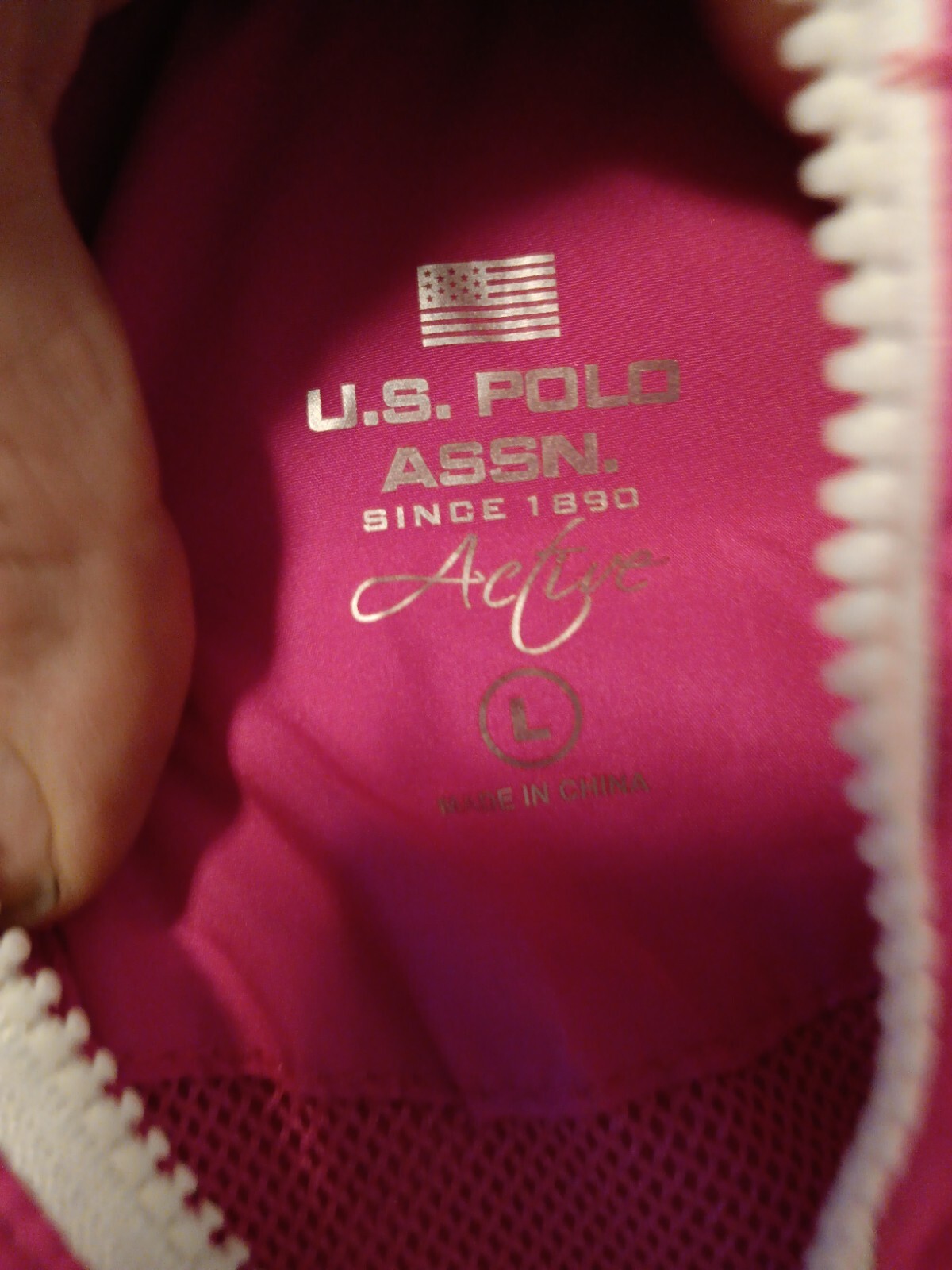 U.S Polo Assn rosa con cappuccio pony giacca zip donna taglia L