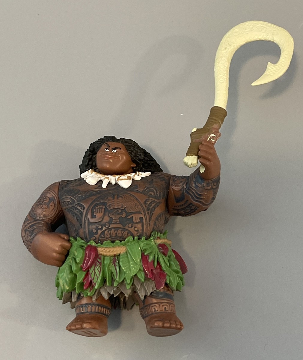 Disney Moana Maui Figure With Magic Fish Hook Sculpted Toy Cake Topper 4
