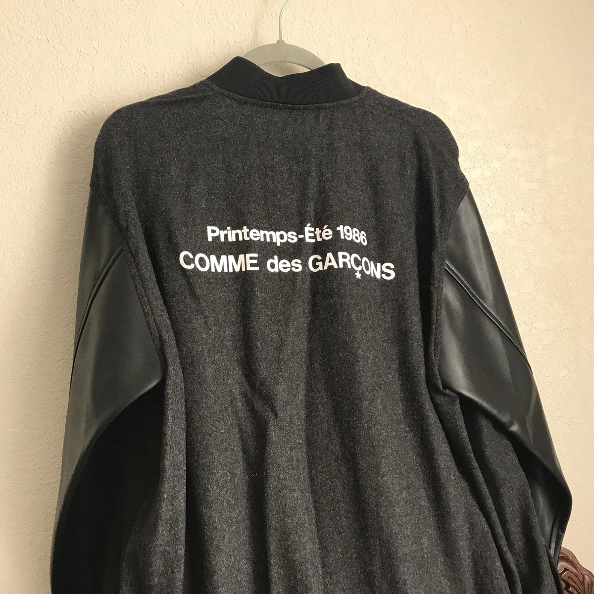 COMME DES GARCONS 1986 STAFF BOMBER COAT New Rare VEGAN Large