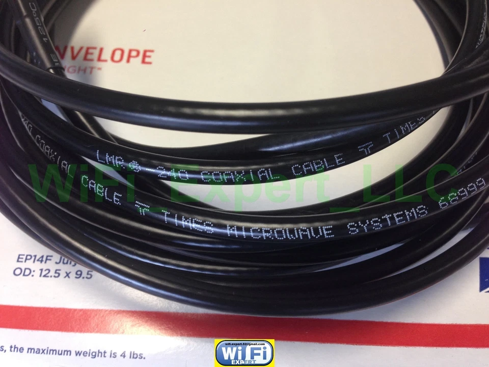 TIMES® 1-50' LMR240 Antenna RF Cable RP-TNC Male to RP-TNC Male (female pin) US - Image 4 of 4